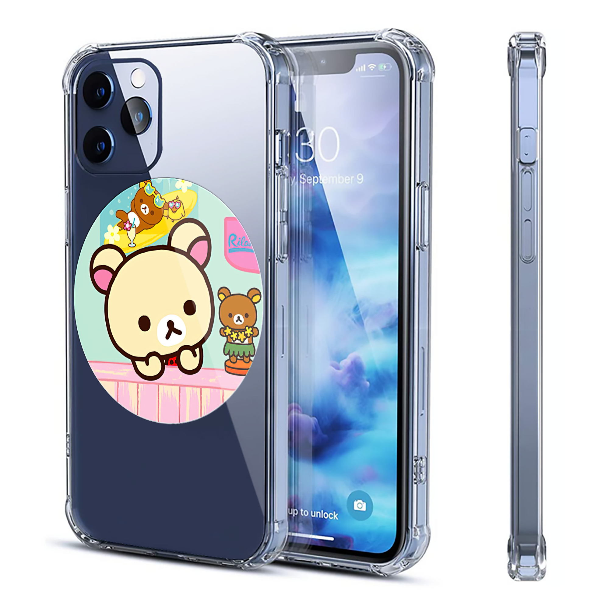 （画像用） リラックマ リラックマ キイロイトリ Rilakkuma Korilakkuma Kiiroitori 【iPhone 12シリーズ対応】透明スマホケース（クリアソフトケース）